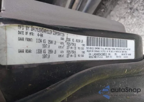 2004 Jeep Grand Cherokee Laredo from USA, damaged, VIN 1J4GX48S54C388512